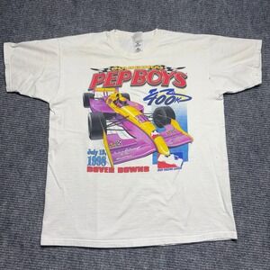 1998‎ Pep Boys 400 Indy Racing League T Shirt Mens XL White Fruit of the Loom